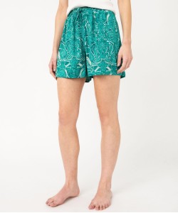 Short imprimé en maille fluide avec taille élastiquée femme